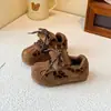 Zapatos Nuevos de Primavera y Otoño para Niños Papá Zapatos Suela Suave Antideslizantes Zapatos Forrest Gump de Moda Versátiles Estampado de Leopardo Zapatos de una Sola Pieza Superficie de Cuero Niñas