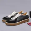 Sapatos masculinos estilo alemão em couro bovino, novos, couro genuíno, retrô, pretos, modernos, sensação de alta qualidade, casuais masculinos, tamanho grande, solado plano, tênis de lona masculinos