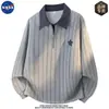 Sudadera tipo polo de manga larga con media cremallera, diseño moderno de alta calidad, marca NASA, para hombre, otoño, top casual