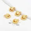 Pingente Preserva-Cor Banhado a Ouro 14K com Círculo e Caractere da Sorte Acessório para Joias Artesanais DIY Pingente Dourado da Sorte Pequeno Charme D105
