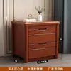 Armário de cabeceira todo em madeira maciça estilo chinês sem instalação, armário de armazenamento para quarto, cor nogueira, modelo novo com armário lateral trancável
