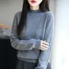 Suéter de punto de manga larga con cuello medio alto, elegante modelo nuevo de otoño e invierno, camisa base de capa interior premium lista para usar