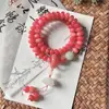 [Explosões] Pulseira Natural de Bodhi Flor Flutuante de Bayberry Círculo Duplo Conta de Ábaco Wen Pulseira de Brincar Feminina Joias Guofeng Atacado