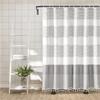 Cortina de ducha de baño gruesa, impermeable, con borlas simples y estampado explosivo de Amazon, a rayas