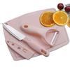 Juego de Cuchillos Yangjiang Cuchillo de Fruta de Acero Inoxidable Pelador de Melón Juego de Tres Piezas para el Hogar Cuchillo Tabla de Cortar Utensilios de Cocina