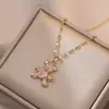 Collar para Mujer, Nuevo Colgante de Amor Transfronterizo de Moda, Diseño Nicho, Collar de Cadena para Clavícula Simple y Versátil