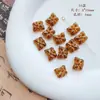 Serie Café Rojo Cuentas de Vidrio Checo Domésticas, Etiquetas Grabadas de Fuegos Artificiales, Materiales y Accesorios para Pulsera DIY Pintados a Mano con Oro de Hoja