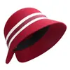 Rongmei 2026 Nuevo Sombrero Clásico Hepburn Transfronterizo con Ala Curva, Sombrero de Mezcla de Seda y Lana, Elegante Sombrero de Estilo Francés