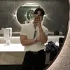 Camisa de Tricô de Manga Curta para Homens com Botões, Padrão Escuro, Estilo Britânico, Corte Slim, Seda Gelada de Verão, Tendência, Comércio Exterior, Atacado Transfronteiriço Camisa Polo