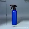 Suministro del Fabricante Material HDPE 28 dientes 500ML Azul Hombro Redondo Botella de Plástico Botella Dispensadora de Limpiador Líquido