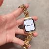 Pulseira de Metal de Alta Qualidade Estilo Chanel Adequada para Iwatch11 Apple S12 Pulseira de Relógio Applewatch10987Se Modelo Feminino