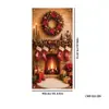 Capa de porta de laço de Natal 2026 mais vendida transfronteiriça tecido decorativo para férias de Natal bandeira de tecido para pendurar na porta externa