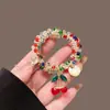 Anillo para el Cabello Colgante de Cereza de Cristal de Colores Pulsera de Doble Propósito para Mujer Cuerda para la Cabeza Cuerda para el Cabello de Niñas Correa de Goma Adorno para la Cabeza