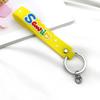 Llavero de goma suave de PVC de dibujos animados, cuerda de cuero, colgante lindo para bolso, pequeño regalo creativo al por mayor, cordón de muñeca tridimensional