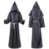 Fantasia de monge medieval mago padre cos fantasia Halloween manto da morte cosplay fantasia cosplay