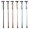 Bastón de Trekking Plegable de Cuatro Secciones de Aleación de Aluminio Stock de Fábrica Bastón Antideslizante para Ancianos al Aire Libre Muleta Telescópica Ajustable