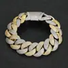 Elegante Cadena Cubana Burbuja 22mm Oro + Oro Blanco Hip-Hop Europeo y Americano Collar Personalizado de Joyería Hip-Hop para Hombre con Envío Gratis