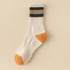 Calcetines gruesos para hombre invierno Terry calcetines de media caña con forro polar cálidos a rayas deportivos desodorantes otoño e invierno toalla calcetines largos para hombre