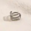 Estilo Europeo y Americano Chapado en Oro Cobre Versátil Brazaletes para Oreja Múltiples Capas Minimalista Nicho Temperamento Zirconia Japoneses y Coreanos Pendientes