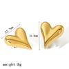 Design de influenciador digital transfronteiriço brincos de coração em ouro 18K moda feminina personalidade aço inoxidável brincos atacado