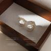 Aretes de Perlas de Cristal Estilo Francés para Mujer, Aretes Versátiles de Moda para Ir al Trabajo, Aretes de Nicho Delicados y de Alta Gama al Mayoreo