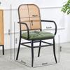 Silla de Ratán Retro para el Hogar con Reposabrazos Silla de Estudio Balcón Silla de Ocio Venta al por Mayor Estilo Lujo Ligero Silla de Comedor Transfronteriza