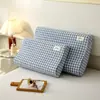Funda de almohada de algodón lavado clase a con látex, funda de almohada individual de látex, algodón puro 60X40, almohada de espuma viscoelástica de goma 50X3