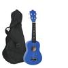 Ukelele de madera de 21 pulgadas con mochila de tela Oxford negra, instrumento musical, guitarra pequeña, regalo para niños