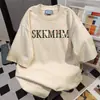 Camiseta Retro Americana de Manga Corta con Estampado de Letras de Diseño de Nicho para Mujer Verano 2025 Casual Holgada Tendencia Ins