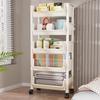 Estante de almacenamiento con ruedas para dormitorio, con carrito móvil, para organizar productos de bebé, de varias capas, para refrigerios.
