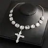 Collar con Colgante de Cruz Redonda de Diamante, Retro Personalizado, Exquisita y Versátil Cadena para Clavícula, Collar de Lujo Ligero y de Alta Gama para Mujer