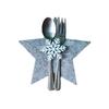 Navidad fieltro cuchillo y tenedor tapete antideslizante árbol de Navidad tenedor palillos cubertería bolsa fieltro individual posavasos no tejido tapete de mesa