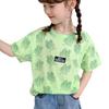 Camiseta de Manga Curta para Meninas 2026 Novo Modelo Camiseta de Meia-Manga Infantil para Crianças Maiores Roupa de Verão Top de Verão para Meninas Tendência