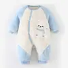 Pijama Entero de Peluche para Bebé Transfronterizo Primavera Otoño Invierno Ropa Exterior para Recién Nacido Espesado Cálido Ropa de Algodón para Bebé Gateo