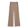 Pantalones elegantes de pierna ancha, corte holgado con cintura en V, casuales y relajados para estar en casa, diseño de pierna recta, pantalones deportivos que ciñen la cintura