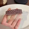 Penteante de Penteado com Dentes Full Diamond Elegante Colorido Brilhante Estilo Coreano 2026 Novo Grampo de Cabelo com Toque de Luxo Presilha Lateral