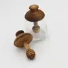 Palito de Vidro para Mexer Tampa de Madeira de Acácia Enfeites para Cozinha Doméstica Palito de Mel Tampa de Madeira com Palito