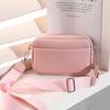 Bolsa transversal de ombro feminina da moda transfronteiriça, padrão lichia, cor sólida, PU, mochila transversal, bolsa transversal de axila, atacado