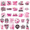 53 calcomanías originales de fútbol rosas que no infringen derechos, serie deportiva, calcomanías de decoración para el Mundial para cascos, altavoces y cuadernos