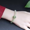 Pulseira de Jade Hetian com Cor Degradê Água Clara e Design de Anel Liso, Apresentando um Anel Corrente, Pulseira Simples Feminina com Jade Hetian Degradê