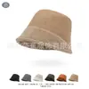 Outono e Inverno Exportação Novo Estilo Chapéu de Pescador de Lã de Cordeiro Dupla Face Quente para Exterior Moda Retrô Chapéu de Balde Plano para Mulheres