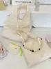 53144 Bolso Chaleco Jacquard Estilo Coreano con Bordado de Florcitas Pequeñas Tridimensionales Bolso para Debajo del Brazo para Estudiantes Mujeres Bolso de Hombro