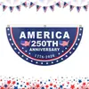 Bandera Abanico Aniversario 250 de Amazon USA Tela de Poliéster Bandera Semicircular Decoración Fiesta Jardín Bandera Colgante Exterior