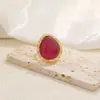 Joyería Transfronteriza Europea y Americana, Anillo Abierto Cuadrado de Piedra Preciosa Degradada Estilo Vintage, Anillo de Ojo de Gato con Diseño Ins