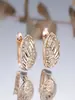 Moda Europea y Americana Oro Champagne Brillante Calados Encaje Tallado Pendientes Simples Nicho Versátil Diario Joyería Transfronteriza