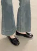 Mocasines retro franceses con lazo para mujer, zapatos planos sin cordones de corte bajo, cómodos zapatos de abuela, lujo ligero para el uso diario