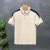 Streetwear Manga Caída Pequena Cor Colorblock Contraste Cor Gola Reversível Camisa Polo Masculina Streetwear Ano Novo Nova Camiseta Masculina Manga Curta Slim Fit com Gola