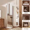 Estantería Giratoria Móvil con Espejo de Vestir Integrado, Espejo de Cuerpo Entero, Espejo de Pie, Espejo para Almacenamiento y Exhibición de Periódicos en Casa, Espejo de Prueba