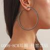 Pendientes Grandes de 2-4-6-8-10cm Pendientes Exagerados Pendientes Redondos de Diamante de Agua Pendientes Geométricos de Círculo Femeninos