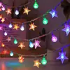Nuevas Luces de Cadena Solares LED de Bola de Burbujas, Luces de Cadena de Flor de Cerezo, Luces de Cadena de Gota de Agua para Camping al Aire Libre, Jardín, Luces Decorativas